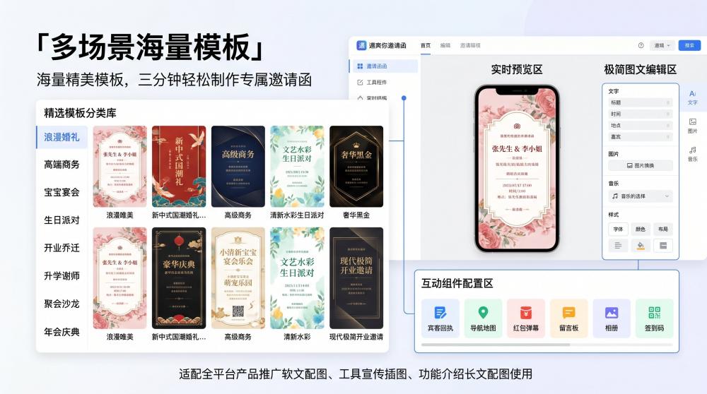 毕业同窗相聚有礼，青春纪念电子请柬定格美好时光